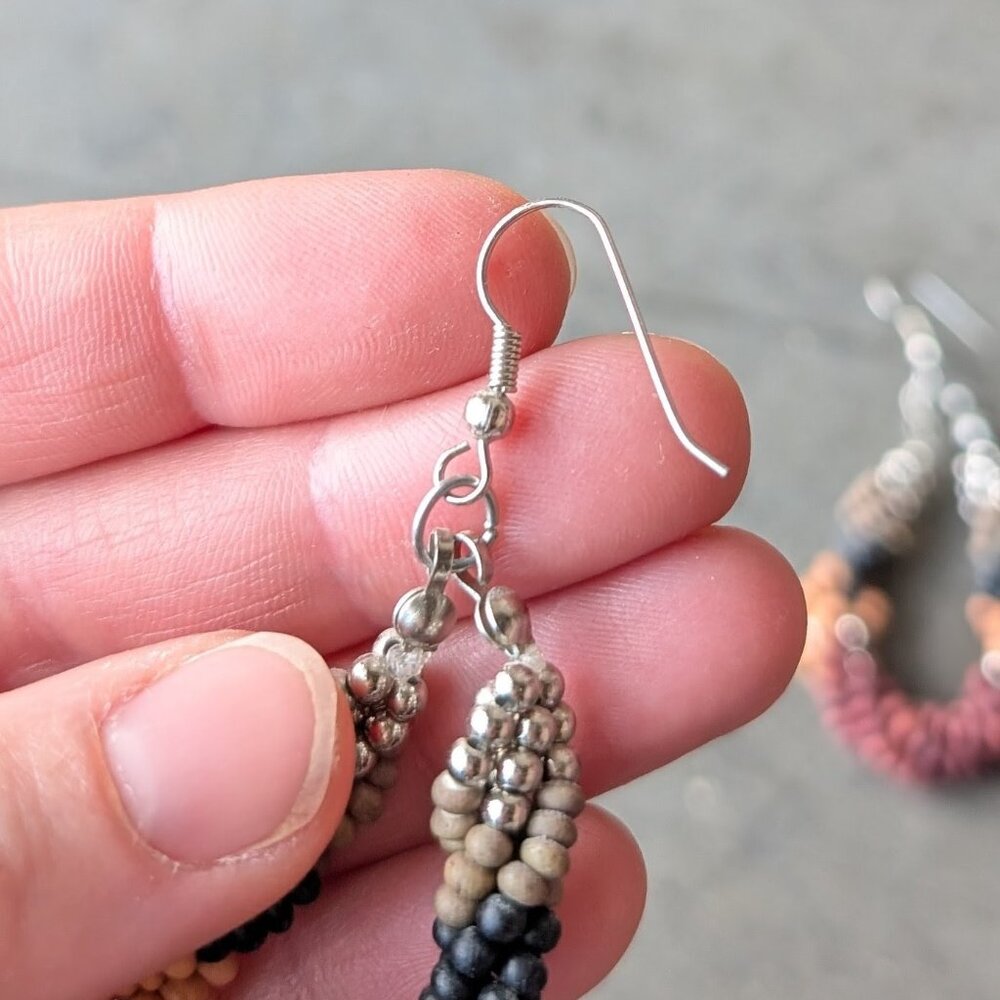Set of Three Brown Tone Teardrop Dangle Earrings - Picture 7 of 12